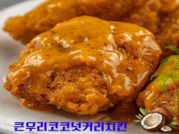 코코넛커리치킨(튀김용)1kg+프리미엄파우더(물결파우더)250g+코코넛커리소스200g (10kg 이상 소스세트)절단육